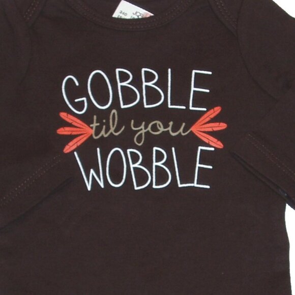 Boys Turkey Gobble Thanksgiving Holiday Tee Bodysuit Graphic Shirt Top NB - Picture 1 of 3
